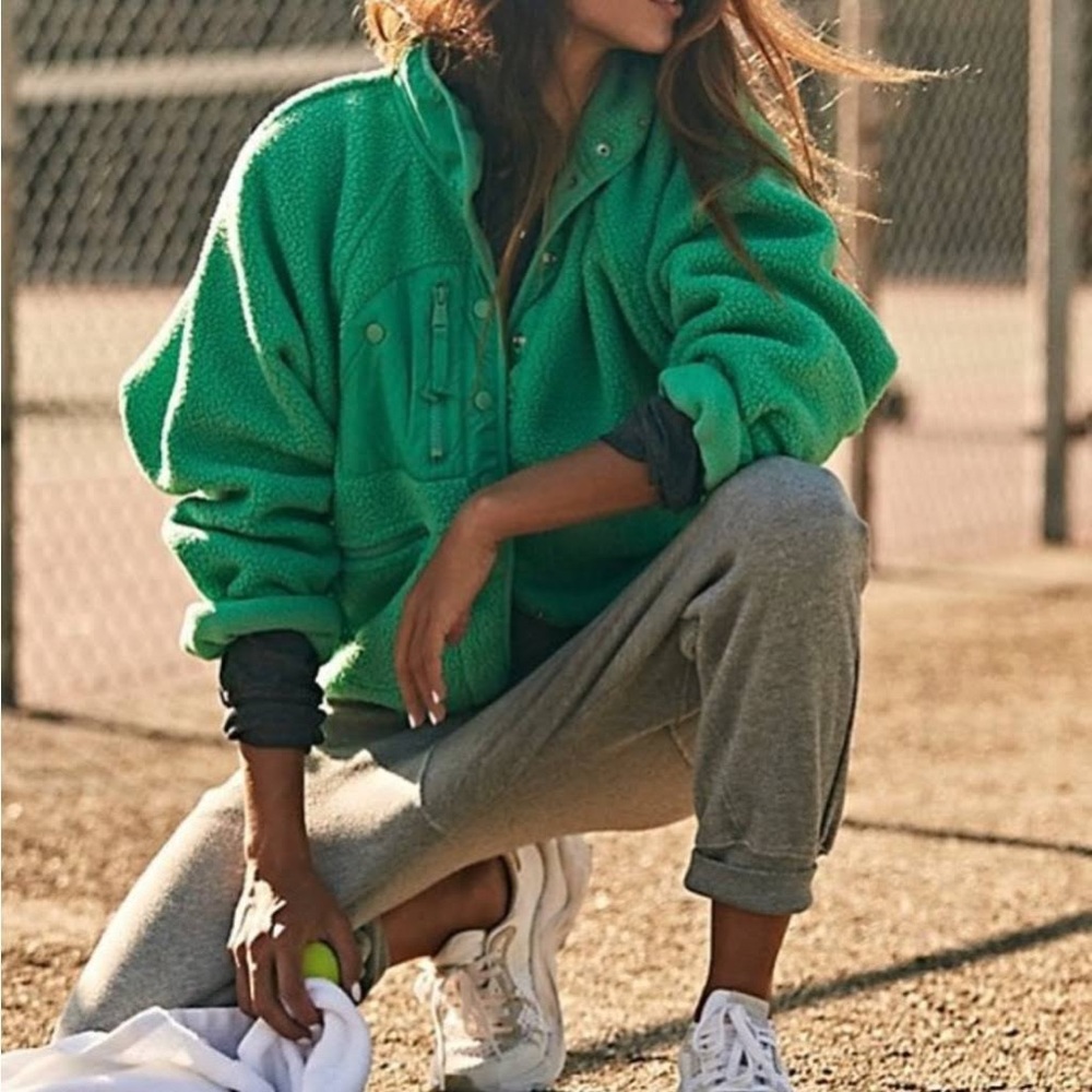 Free people hit the slopes fleece jade dreams size small